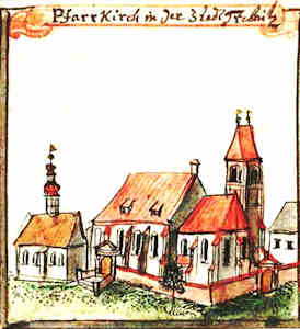 Pfarr Kirch in der Stadt Trebnitz - Kościół parafialny, widok ogólny